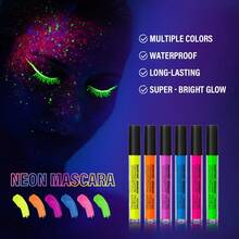 lakerain 1pc Fluorescent Colored Curling Waterproof Sweat-Resistant Long-Lasting Mascara, Suitable For Halloween, Festivals, Cosplay - 彩色 - 查看 8