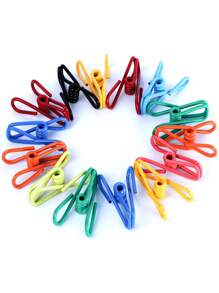 50pcs Random Color Multipurpose Storage Clips, Colored Stainless Steel Clips, Multipurpose Chip Snack Bag Clips, Windproof Clothes Clips, Paper Towel Rack, Clothesline Clips, Multipurpose Household Storage Clips, Windproof, Non-Slip, Strong Grip