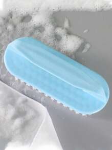 Cepillo de cerdas suaves con agarre cómodo, cepillo de fregar, cepillo de limpieza de ropa, calzado y hogar, cepillo de 3 lados con cerdas suaves, mango largo y almohadilla de fregar de mano, herramienta de limpieza para encimeras, bañeras, ropa y lavado de zapatos