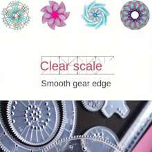 22 件/1 套绘图尺套装，释放您的创造潜力 - 透明魔法螺旋绘图模板 - 非常适合绘画和花卉尺子、返校绘画用品、儿童最佳返校礼物、万圣节和圣诞节礼物。 - 彩色 - 查看 9