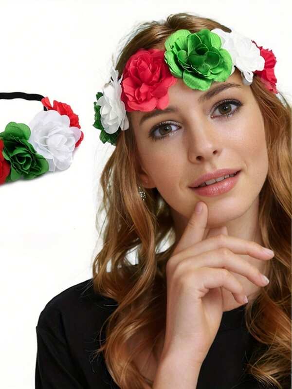 1pc Women Rose Flower Headband Hair Hoop Wedding Accessories Hair Decor For Special Occasions