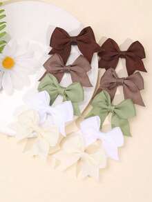 10pcs Plain Color Grosgrain Hair Bows For Dog And Cat,Puppy Dog Short Tail Ribbon Bow Alligator Hair Clips,Yorkie Dog Bows,Pet Hair Grooming,Pet Hair Accessories. - Multicolor - View 6