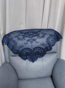 1 pezzo di tessuto con bordo in pizzo, dimensioni 128cm x 58cm, bordo in pizzo blu navy per accessori di abbigliamento, paralumi, tovaglie