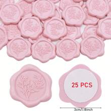 CYFUN DESIGN 20/25 PCS Eucalyptus Pattern Real Wax Sealing Stickers Self-Adhesive Wedding Invitation Envelope Seal Stickers For Decorating Wedding Invitations, Gifts,Back To School,School Supplies