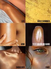 Misslyn MISSLYN-Bronze Shimmer Powder, Shimmering Bronzing Powder, Highly Pigmented Sweat Proof Shimmer Bronzer Long-Lasting Facial Bronzers Face Highlighter Palette Contour Makeup, Bronze Highlight, Bronze Shimmer, Shimmer Powder, Body Shimmer Podwer, Body Shimmer, Facial Highlight, Y2K,Xma Christmas,Vegan,Cruelty Free