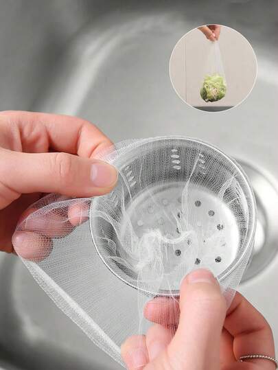 100PCS Disposable Mesh Sink Strainer Bags, Kitchen Sink Strainer Filter Mesh Bag Anti Clogging Elastic Kitchen Sink Strainer Mesh Trash Bag, Fits Most Sizes Of Sink Strainer Kitchen Items Kitchen Accessories Kitchen Tools