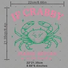 1pc/2pcs/3pcs Funny Summer Retro Beach Crab Patches Pattern Iron On Transfer Stickers For T-Shirts Sweatshirts Jeans Bag Clothing Accessories Masks Jeans And Backpacks Hats Pillows - Washable And Long-Lasting