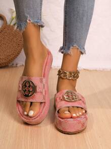 Women's Fashion Outdoor Strap Thick Sole Slip-On Anti-Slip Embroidered Sandals