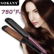 SOKANY Multi-Function Hair Straightener/Curler. Scald-Resistant Exterior Design, No Burn Hands. Negative Ion Function, No Hair Damage. Adjustable Temperature, LED Display, Temperature Clearly Visible. Suitable For Curling, Straightening, Thick & Soft Hair Textures. Applicable For Home, Salon, Dorm And More Scenarios.