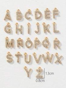 26pcs/Set A-Z Initial Alloy Rhinestone Charm Pendants For Women To DIY Earrings, Necklaces, Jewelry