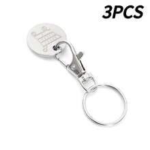 1pc-10pcs Shopping Cart Token Supermarket Trolley, Stainless Steel Shopping Trolley Remover, Shopping Trolley Token Pendants, Shopping Trolley Chips, Metal Stainless Steel Keychain, Keyring Decoration With Trolley Unlocking Key, Keyring Accessory - Multicolor - View 22