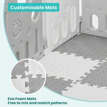 yorking M.J COMFY-LIFE Foldable Baby Playpen Large Plastic Play Pen Bear Babies Fence With Foam Play Mat For Baby And Toddlers (1.55 * 1.55m) (Large (1.55 * 1.55m)) - Large (1.55*1.55m) - View 6