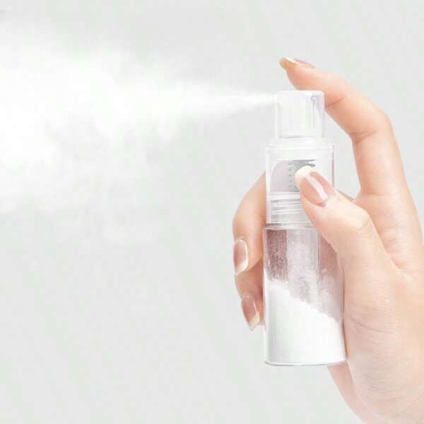 1pc Plastic Press Style Quantitative Powder Spray Bottle Nail Dry Powder Pigment Spray Packaging Bottle Portable Hairdressing Hair Oil Control Fluffy Powder Refillable Box Hair Shop Powder Spray Container