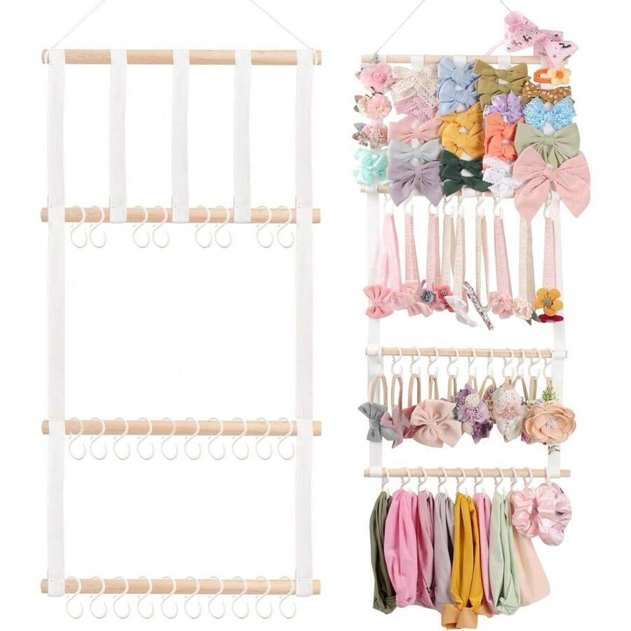 30 pièces Organisateur de support pour accessoires de cheveux en forme de nœud papillon, support de clip pour bandeau décoratif pour filles et bébés