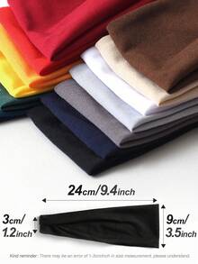 3条/6条装女士弹力宽运动头带，纯色，休闲户外跑步时尚发饰，头巾式头带，秋冬季发带蝴蝶结，适合度假装扮，女士优雅围巾，女士头巾，柔软头巾 - 彩色 - 查看 3