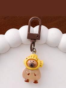 1 件/4 件卡通夜灯可爱水豚钥匙扣夜光吊坠情侣钥匙扣树脂装饰动物钥匙扣小吊坠包饰装饰吊坠汽车钥匙扣钥匙圈装饰配件，生日派对毕业典礼活动礼物赠送礼物。汽车配件哥特 Y2k