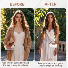 Adjustable Shoulder Strap Accessory For Le Pliage Mini Bag Upgrade, 95-124cm Length, Durable Synthetic Fiber Material, No Punching, Handheld Or Crossbody, With Purse Organizer Available In 4 Pcs/Set, 3Pcs/Set, Single Buckle Women DIY Gift - Brown - View 13