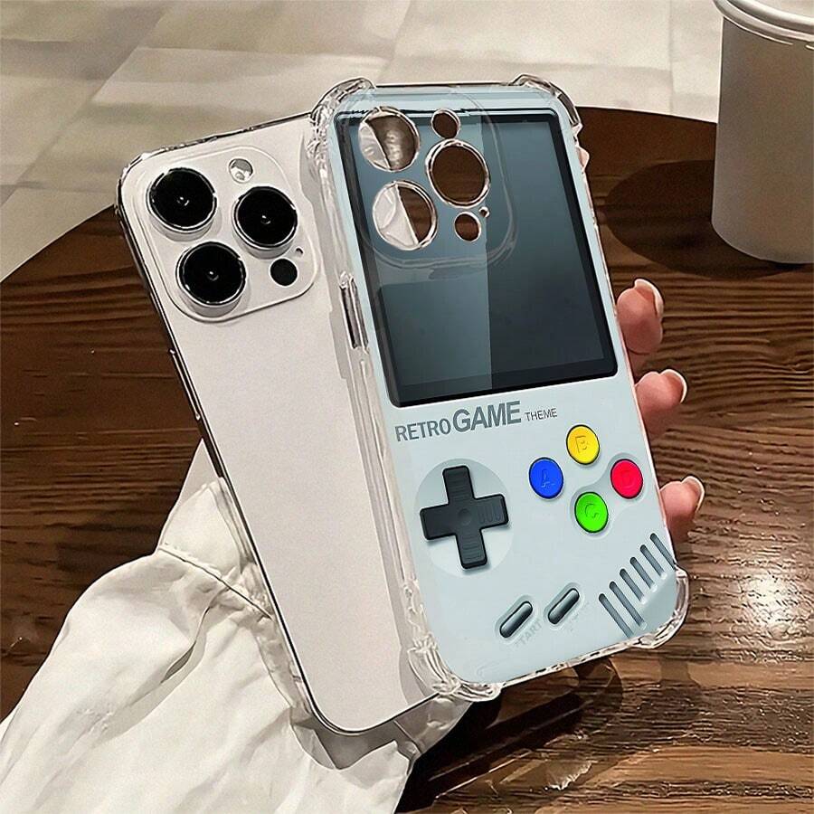 Retro Game Mobile Phone Case, Designed With Game Controller Buttons And Vintage Gaming Console Artwork, Suitable For IPhone 16, 15, 14, 13, 12 And 11 Pro Models, Made Of TPU Material, And Provides Shockproof Protection. Ideal For Gamers, Retro Enthusiasts, Birthdays, Holidays, And Special Gifts For Friends And Family. - Clear - View 1