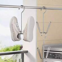 4pcs Shoes Drying Rack, Stainless Steel Shoe Hangers For Household,Stainless Steel Shoe Hangers - 2/4 Packs, Metal Space-Saving Rack With Hooks For Closet Organization, Durable Unfinished Metal Construction, Waterproof And Rust-Resistant, Easy To Assemble, Versatile Home And Laundry Footwear Storage Accessory - Multicolor - View 5