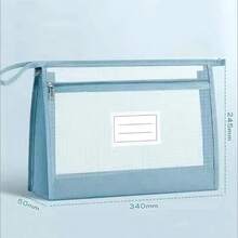 Organizador de malla transparente A4 con doble cremallera - Bolsa de almacenamiento portátil espaciosa hecha a mano