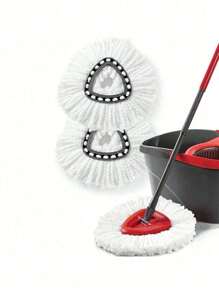 2/1pc Mop Replacement Heads Compatible With O-Cedar/Viled EasyWring Spin Mop -Washable Microfiber Spin Head Refills-Easy Cleaning Mop Head Replacement,Cleaning,Kitchen ﻿