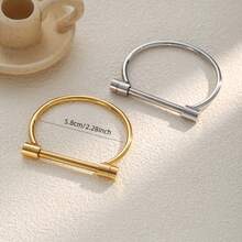 1 件时尚情侣不锈钢 D 形马蹄手链，适合日常约会和派对配饰