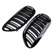 2 Stück Niere Niere, Doppellamellen Niere Frontgrill Grills 51137008915 51137008916, Frontstoßstange Grill Gitter Zubehör Kompatibel für 6 Serie E63 2003-2010 - Schwarz - Übersicht 5