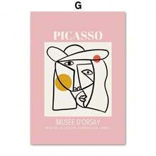 1 PIEZA Pintura en lienzo de arte de pared con pósteres y estampas abstractas de Picasso, William Morris, Matisse, para decoración del hogar bohemia en la sala de estar o café, con opción de marco