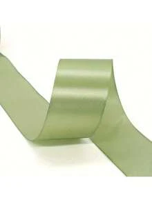 1pc Rolled Sage Green Double-Sided Satin Ribbon, 1cm/1.5cm/2cm/4cm Wide X 22m Long, Soft & Durable Polyester Material, Suitable For Flower Wrapping, Gifts, Presents, Apparel, Headwear, Bows, Weddings, DIY Craft Rose Ribbons