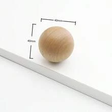 圆形木质橱柜把手实心球形抽屉拉手单孔简约把手适用于衣柜和厨房橱柜