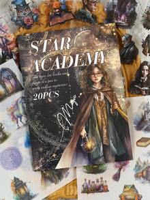 20 feuilles/livre Cahier autocollant de style pastoral rétro et chaleureux, PET imperméable | 8 thèmes différents tels que fille tranquille, cow-boy occidental, rêve, etc., très adapté pour le scrapbooking et le collage de journal fourre-tout, fournitures d'art pour cadeaux faits main, fournitures scolaires, rentrée scolaire - Multicolore - Voir 3