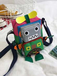1 件趣味机器人卡通单肩包个性时尚百搭斜挎包日本女孩手机零钱包