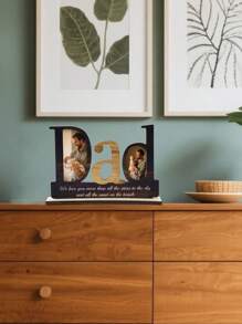 Presente do Dia dos Pais para o Pai, Quadro de Fotos com Placa DAD para Decoração de Mesa, Exibir 2 Fotos, Presente do Dia dos Pais, Quadros Fotos para Presente de Pai, Decoração de Casa e Escritório, Presentes de Aniversário de Pai da Filha e do Filho, Quadro de Fotos de Madeira para Decoração de Mesa em Casa