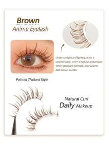 Rikuaild 5 Cặp Lông Mi Giả Tự Nhiên Màu Nâu Kiểu Búp Bê Anime - Lông Mi Manga Thân Trong Suốt, Nối Mi Màu Nâu, Thiết Kế Tiên Truyện Tranh, Hoàn Hảo Cho Việc Nhập Vai - Lông Mi Giả Có Thể Tái Sử Dụng - Lông mi Manga nhọn - Xem 5