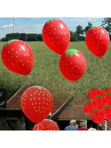 20 Stücke/10 Stücke 30cm Luftballons mit Erdbeermuster, dickwandige Erdbeerpunktrosa Luftballons, Hawaii Party Obst Dekorative Luftballons, geeignet für Geburtstags-Partyhintergrund, Feiertags-Dekoration, Geschlechts-Enthüllungsparty Babyparty Dekorationen