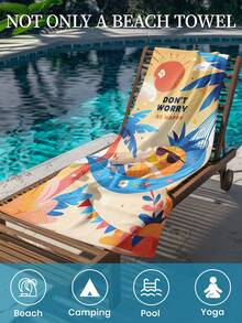 1条印花沙滩巾,夏季水果图案泳装浴巾,时尚沙滩巾,超强吸水浴巾,适用于浴室、游泳、健身、瑜伽,柔软舒适的超细纤维毛巾,轻便易携,防风防晒,防沙,适合夏季旅行、度假、浴室装饰,可选带或不带收纳袋,推荐常规尺寸和大号尺寸(小号毛巾尺寸为35*75厘米,建议150厘米及以上)。 - 彩色 - 查看 9