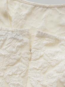 Floreya Summer Wedding Elegant Solid Color High-End Chic Waist-Defining Slim-Fit Spaghetti Strap Midi Dress, Apricot - Cream - View 8