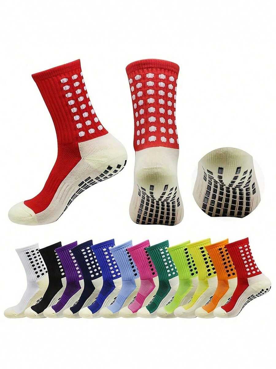 5双随机男士中筒运动袜，1双指定颜色中筒运动袜，防滑减震舒适透气运动袜，适合男士户外篮球训练、跑步及其他户外活动 - 彩色 - 查看 1