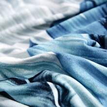 1pc Printed Sofa Cover, Modern Elastic Thick Polyester & Spandex Fabric, Dustproof, Suitable For All Seasons Living Room - Mint Blue - View 4