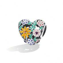 1 PC 925 Sterling Silver Butterfly Charms Sweet Flowers Beads Pendant DIY Bracelet Necklace Jewelry Making Valentines Wedding