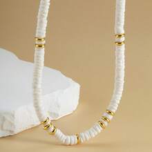 1 件男女通用夏季海滩贝壳珠项链，酷炫冲浪风格珠宝 - 彩色 - 查看 5