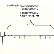Solar Fairy Lights, Warm White 104FT/72FT/39FT/12FT Solar String Lights Outdoor Waterproof, 8 Modes LED Twinkle Lights For Garden Yard Tree Wedding,Solar Fairy Lights Solar Ground Lights Solar Lights Outdoor String Solar Powered Outdoor String Lights