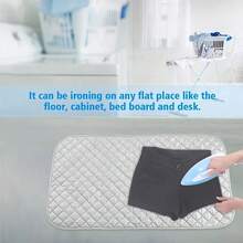 Elegant Silver Plaid Travel Ironing Pad – Portable, Foldable And Heat-Resistant For On-The-Go Touch-Ups, No Power Needed, Easy Storage, Space-Saving Design, Ideal For Home, Dorm, Hotel Stays, And Holiday Gift Packages; Perfect Travel Accessory, Spring Cleaning Essential, Fashion-Forward Voyager Gift, Lightweight Household Organizer, Practical Home Office And Vacation Craft Gift Choice - Silver - View 4