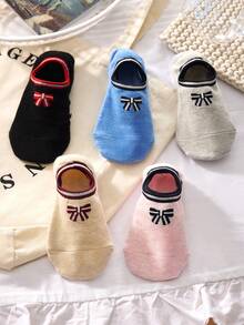 5 Pairs Of Women's Boat Socks, Short Socks For Spring And Summer Seasons, Invisible Socks, Cute Bowknot Socks, Breathable, Soft And Elastic, With Silicone Heel Anti Slip And Non Shedding, Suitable For Indoor Rest, Outdoor Sports Or Leisure.No Paper Cards. - Multicolor - View 4