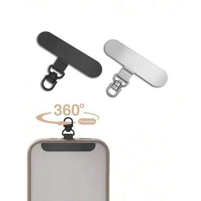1/2 件 360° 可旋转不锈钢手机挂绳连接器，超薄金属夹适用于手机壳