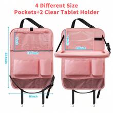 1pc Car Backseat Organizer, Folding Rear Seat Car Parts, Road Trip Car Accessories, Multi-Function Backrest Storage Trash Can, Large Storage Bag, Notebook, Dining Table, Tray