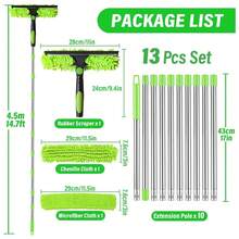 Telescopic Extendable Window Cleaner Equipment Glass Cleaning Squeegee 4.5m - Grey - View 5