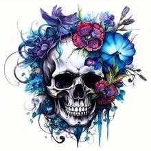 1pc/2pcs/3pcs Floral Skull Patches - Iron On Transfer Stickers For T-Shirts, Sweatshirts, Jeans, Bags, Clothing Accessories, Masks, Backpacks, Hats, Pillows - Washable And Long-Lasting - For DIY Fashion Enthusiasts - Perfect For Personalizing Apparel And Accessories