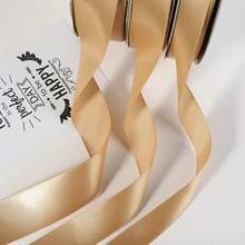 1 Roll 22m/72ft Champagne Gold Wedding Decoration Ribbon, Multi-Functional Ribbon, Silk Ribbon For DIY Crafts, Suitable For Gift Box Packaging, Invitations, Floral Design, Festival And Party Decorations, Baking Packaging, Bouquet Ribbons,Suitable For Many Occasions, Birthdays Party Decorations, Mother's Day, Valentine's Day, Weddings Scene Layout