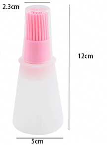 1 pieza Brocha de silicona con botella, brocha para freidora de aire, panqueques, a la parrilla, hornear, control de aceitado con mango resistente al calor - Rosa - Ver 5